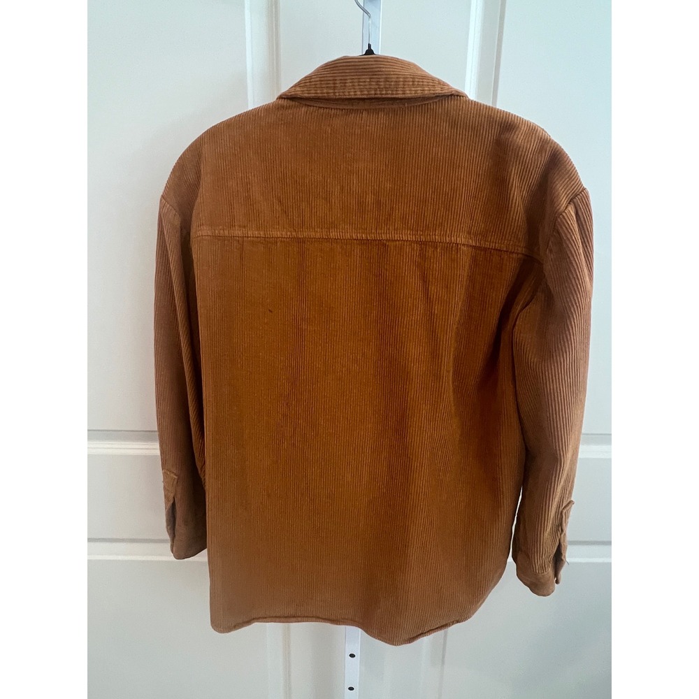 Kensie Jeans Women's Medium Corduroy Shacket Brown Button Front Oversized Fall - Picture 4 of 7